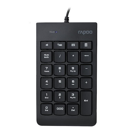 Rapoo K10 Wired Numeric NumberPad Keyboard - Spill Resistant Design, Laser Carved Keycap, Spill-Resistant Design
