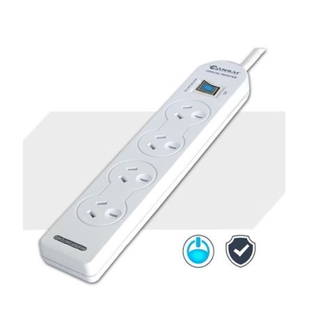 Generic Sansai 4 Way Basic Powerboard (131P) With Master Switch Overload Protecte Reset Button Indicator Light 100CM Lead 240Vac 10A