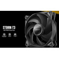 Antec Storm 120MM T3 PWM FDB Fan, High Airflow 80.47 CFM, Air Pressure 2.7, Noise Level 36.99. Woven Cable, PMW Daisy Chain Design, 3 YRS Warranty