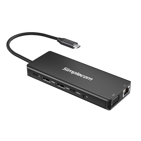 Simplecom CHN613 Usb-C 13-In-1 Multiport Docking Station Dual Hdmi + Vga Triple Display Usb 3.2 Gen 2 10Gbps