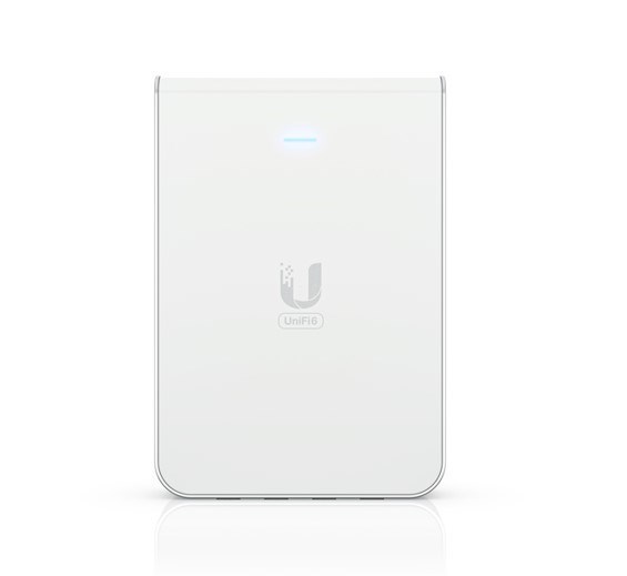 Ubiquiti UniFi Wi-Fi 6 In-Wall Wall-Mounted Access Point With A Built-In PoE Switch.