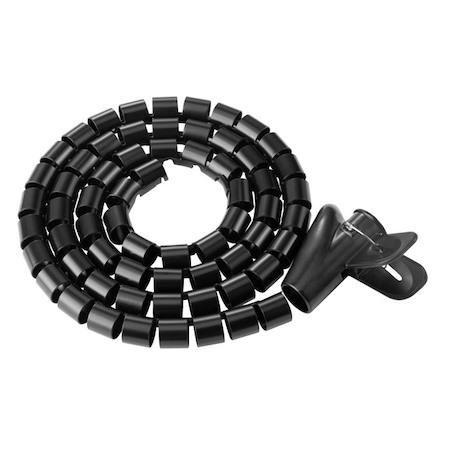 Brateck 15MM/0.59' Diameter Coiled Tube Cable Sleeve Material Polyethylene(PE) Dimensions 1000X15MM - Black