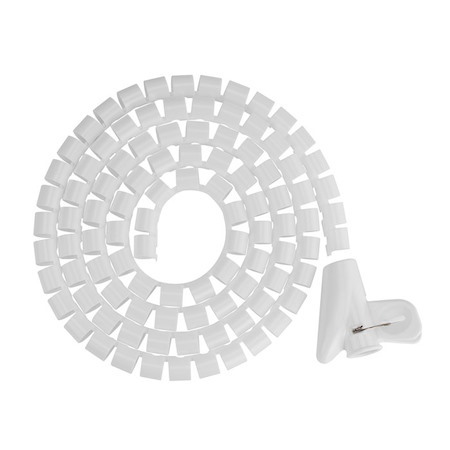 Brateck 15MM/0.59' Diameter Coiled Tube Cable Sleeve Material Polyethylene(PE) Dimensions 1000X15MM - White
