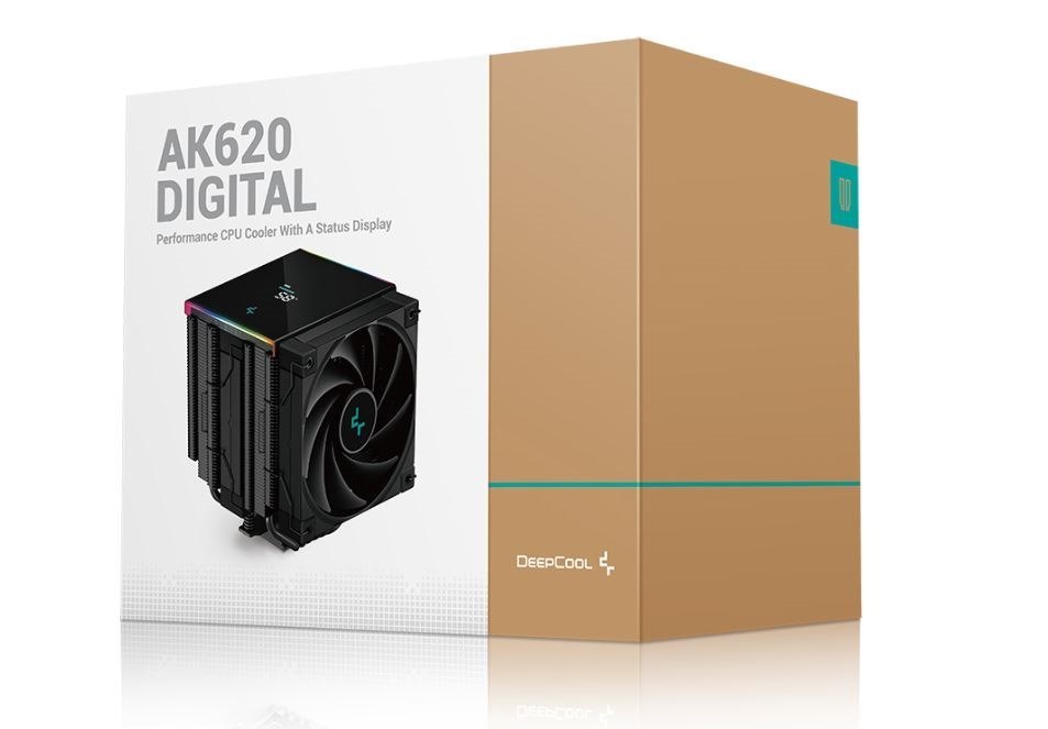 DeepCool Ak620 Digital High Performance Dual Tower Cpu Cooler, 6 Copper Heat Pipes, 2X 120 FDB Fans, 260W Heat Dissipation LGA2066/2011-v3/1200/1511/