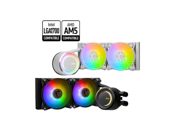 Msi Mag Coreliquid E240 White Liquid Cpu Cooler, Lga 1150/1151/1155/1156/1200/1700/Lga 2011/2011-3/2066/Am5/Am4/Tr49