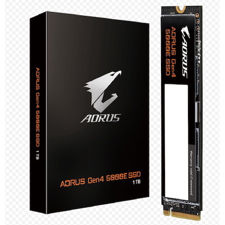 Gigabyte Aorus Gen4 5000E SSD 1024GB PCI-Express 4.0X4, NVMe 1.4, Sequential Read ~5000 MB/s, Sequential Write ~4600 MB/s