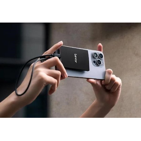 Lexar SL500 Portable SSD 1TB, With Magnetic Assembly For Attaching To Smartphones Or Camera With MagSafe. 5 Year WTY, Black