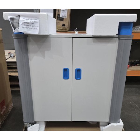 LapCabby UniCabby 32 Horizontal | 32-Device Mobile Ac Charging Trolley For Laptops, Tablets And Chromebooks Up To 14" - Horizontal - Door Replaced