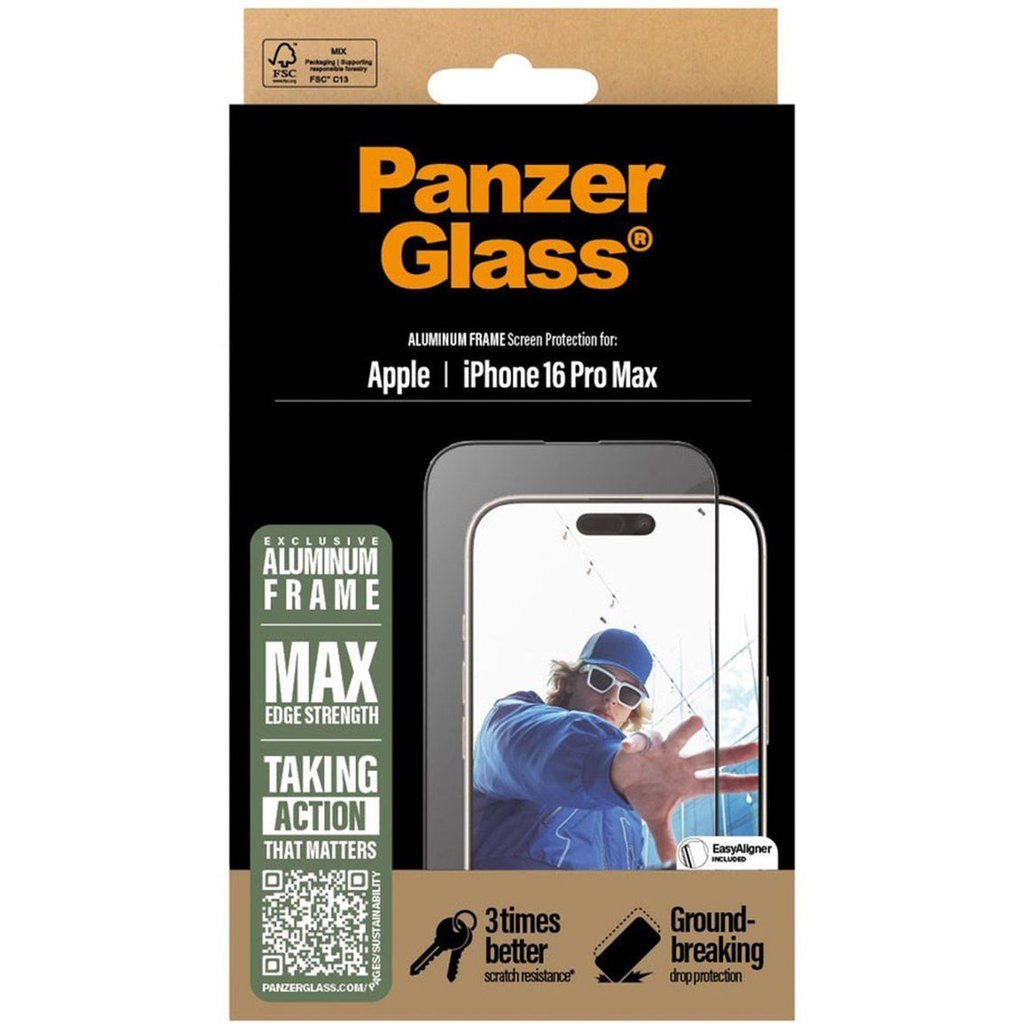 Panzerglass Apple iPhone 16 Pro Max - Ultra-Wide Fit With Aluminum Frame
