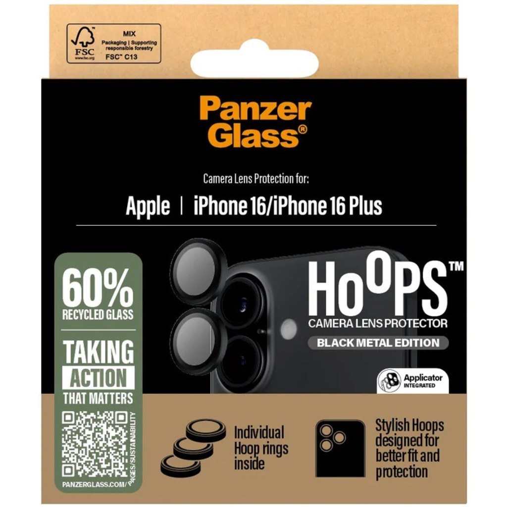 Panzerglass Hoops Rings Apple iPhone 16/16 Plus - Black