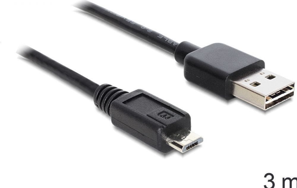 DeLOCK Easy USB2.0-A>Micro-B St/St 3M BK