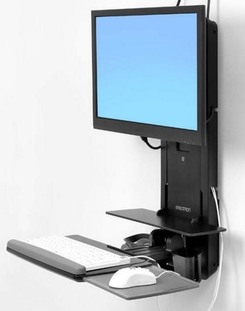 Ergotron StyleView Sit-Stand Vertical Lift, Patient Room - Bevestigingskit (Polssteun, Muisetui, Paneel Verticale Lift, Houder Voor Barcodescanner, Toetsenbordplateau, Beeldschermarm, Uitschuifbare Mu