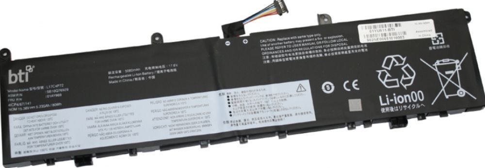 Bti - Batterij Voor Laptopcomputer (Gelijk Aan: Lenovo 01Ay969, Lenovo 01Yu911, Lenovo L17C4P72, Lenovo L18M4P71, Lenovo 5B10W13900, Lenovo SB10S57317, Lenovo SB10T83143, Lenovo SB10Q76929, Lenovo 5B1