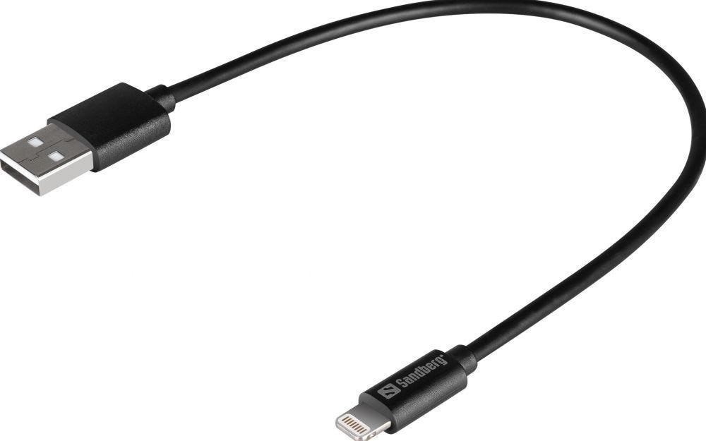 Sandberg USB>Lightning Mfi 0.2M Black