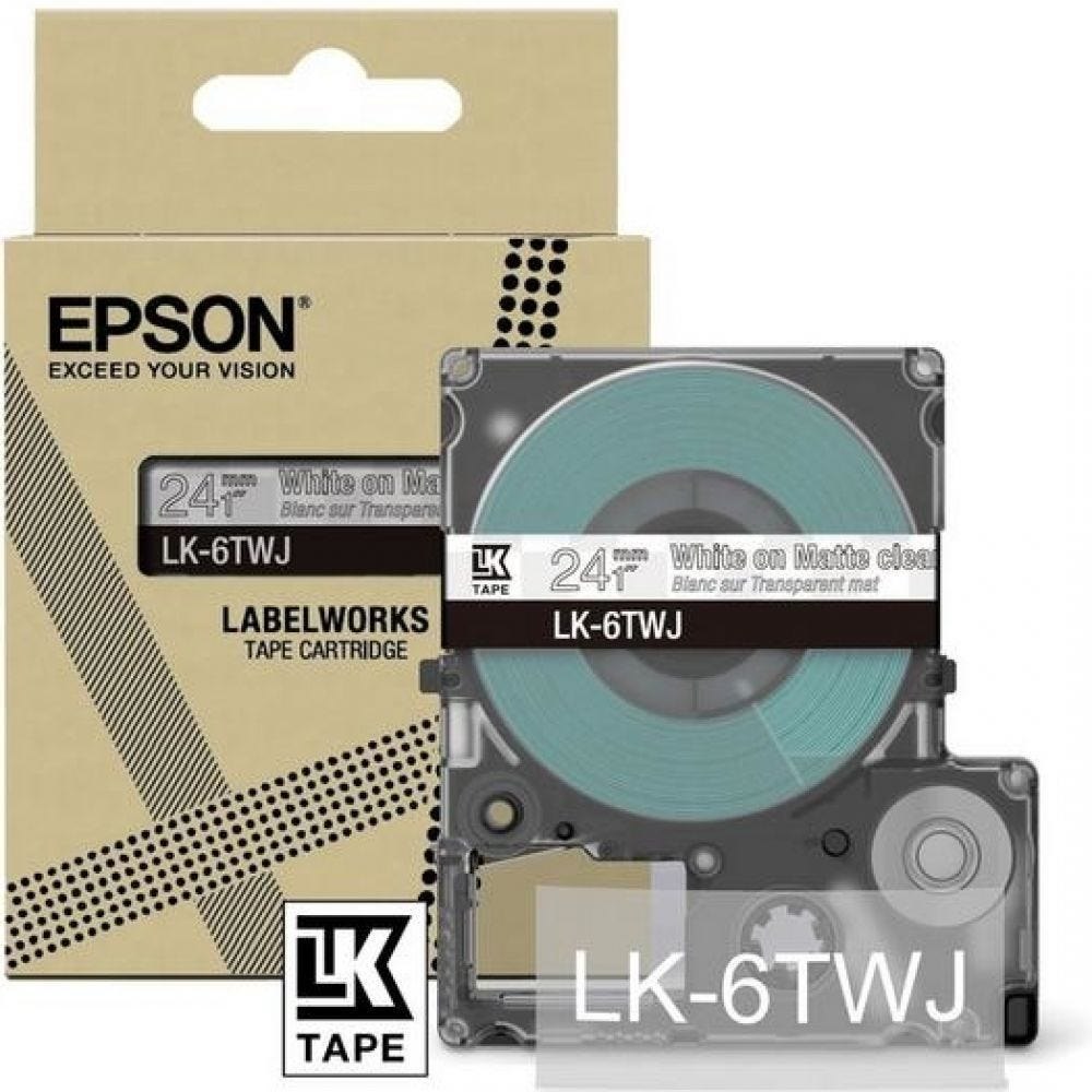 Epson LabelWorks LK-6TWJ - Wit Op Mat Doorzichtig