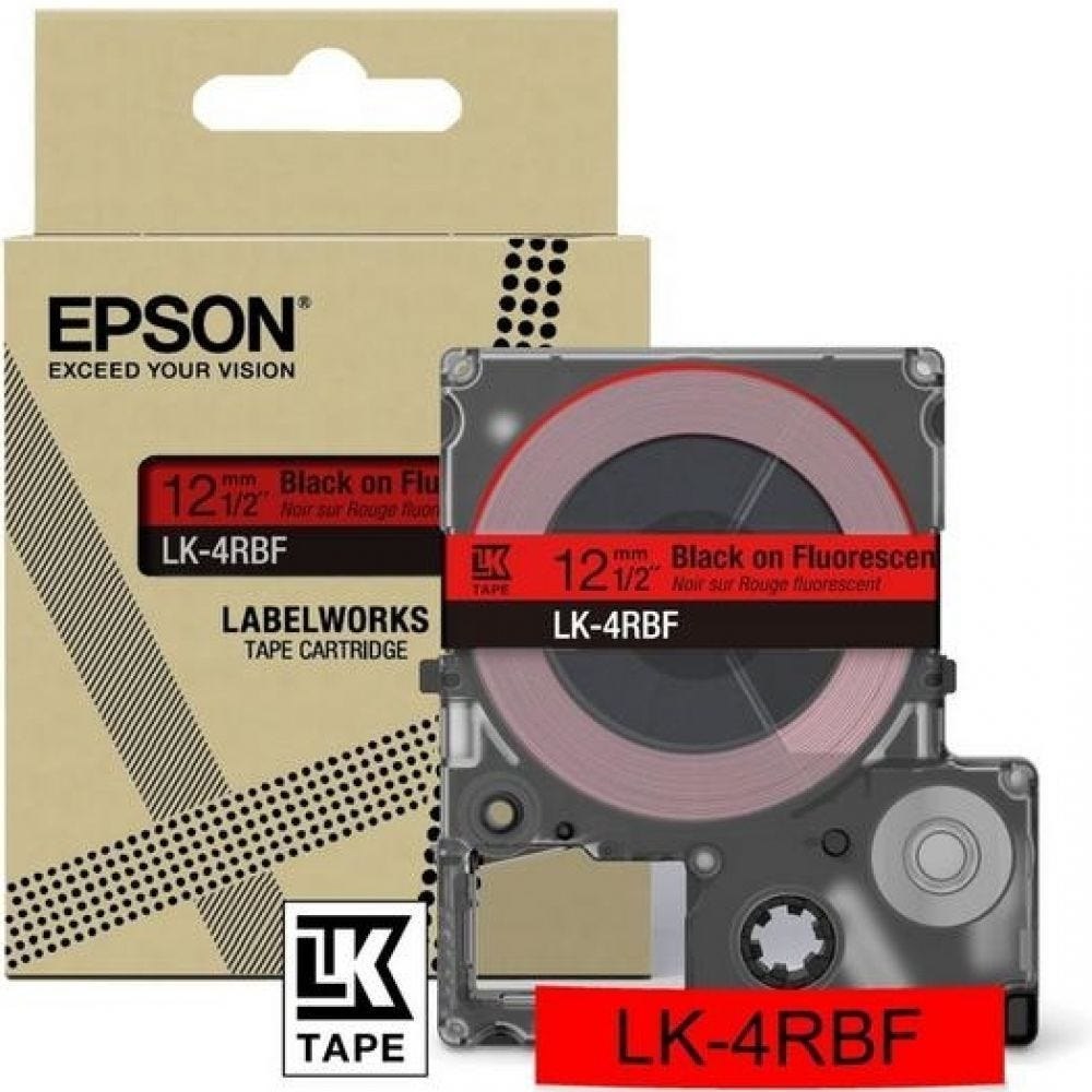 Epson LabelWorks LK-4RBF - Zwart Met Fluorescerend Rood