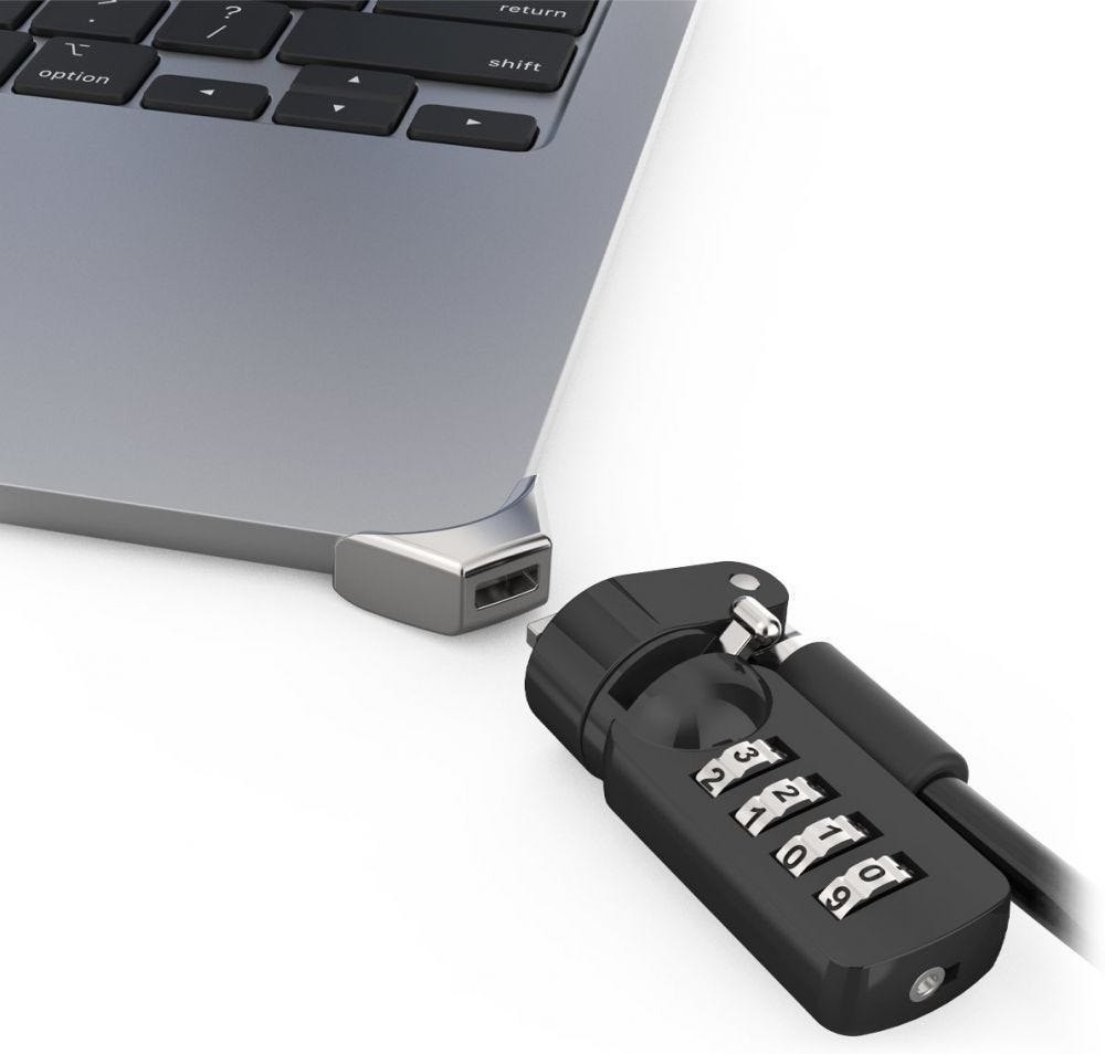 Compulocks Ledge Lock Adapter For MacBook Air 15" M2-M4 With Combination Cable Lock Silver - Beveiligingskit Voor Systeem