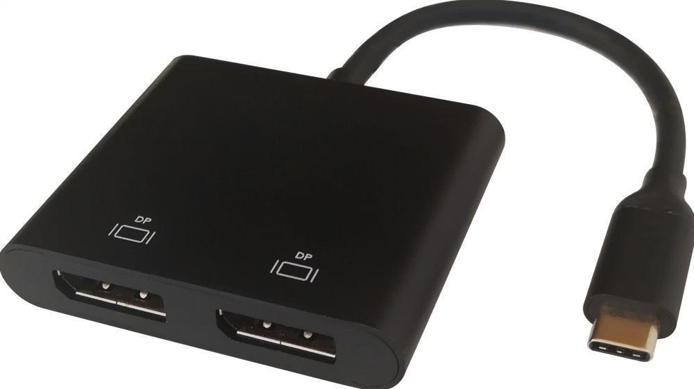 Deltaco Met De Usb-C Naar 2 Maal DisplayPort MST-adapter Van Deltaco Haal Je Het Maximale Uit Je Apparaten. Deze Converterende Adapter Biedt Een Naadloze Oplossing Voor Het Verbinden Van Je USB-C-appa