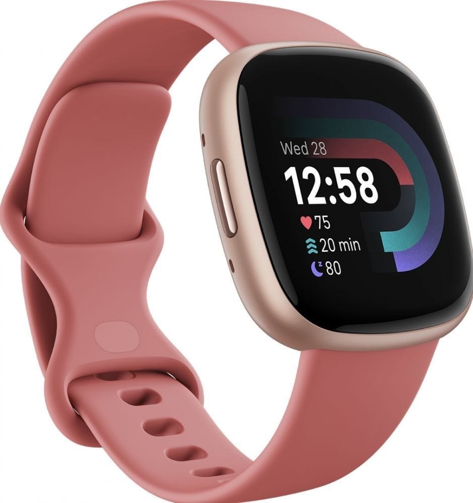 Fitbit Versa 4 Roze, Goud - Smartwatch
