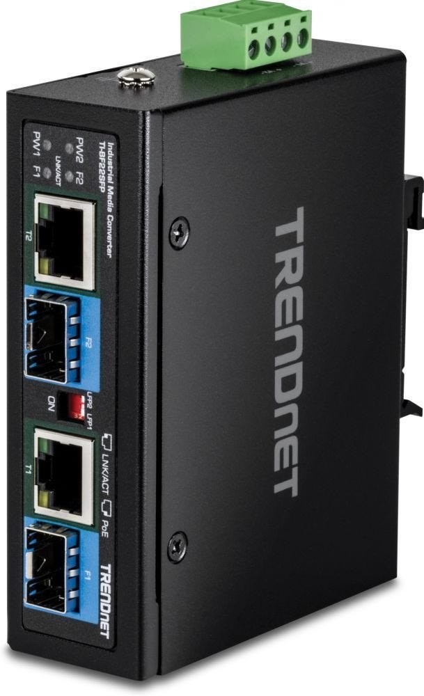 TRENDnet 2-Port Industrial SFP To Gigabit PoE++ Media Conv.