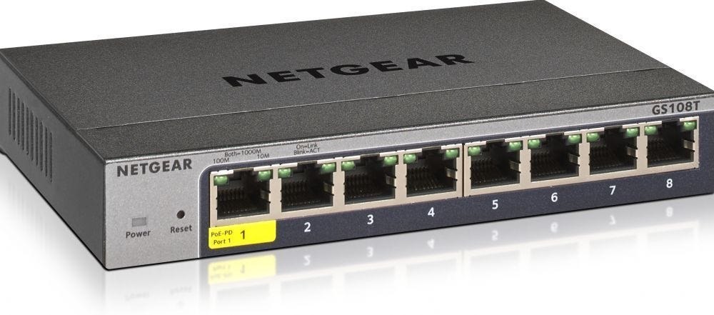 Netgear 8-Poorts Gigabit Ethernet Smart Switch Met Cloud Management (GS108Tv3) - Switch