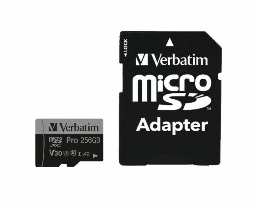Verbatim Pro U3 - Flashgeheugenkaart (microSDXC-naar-SD-adapter Inbegrepen)