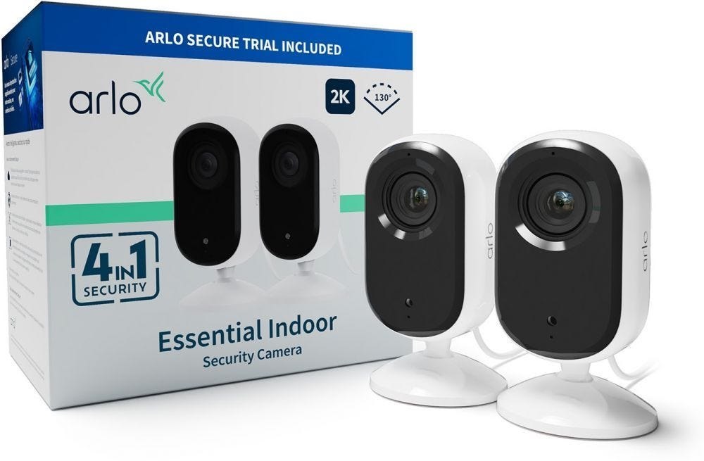 Arlo Essential 2 2K Indoor Camera 2Pack