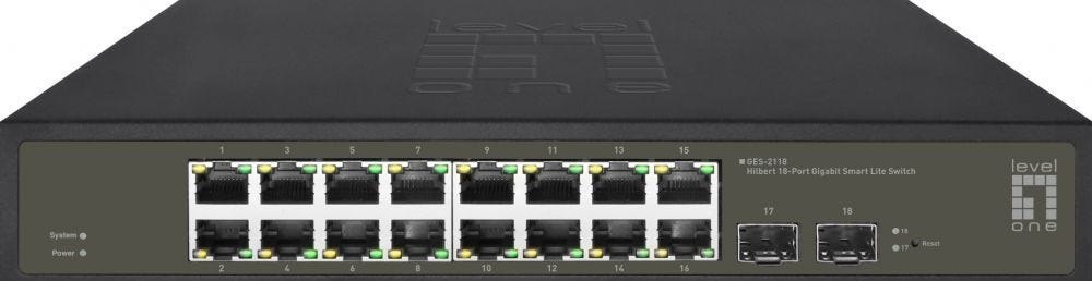 Level One LevelOne Switch 16X Ge Ges-2118 2xGSFP 19"