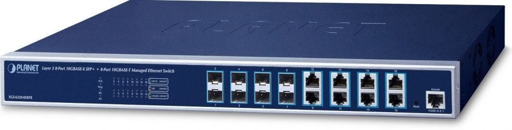 Planet 8-Port 10G SFP+ + 8-Port 10Ge Switch XGS-6320-8X8TR
