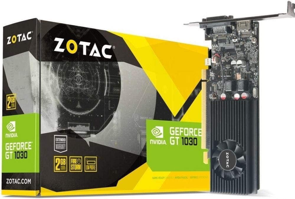 Zotac GeForce GT 1030 Low Profile 2G - Grafische Kaart