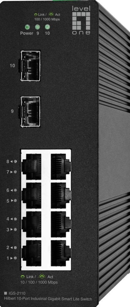 Level One LevelOne Switch 10X Ge Igs-2110 2xSFP, 8xRJ45 Ports Zwart