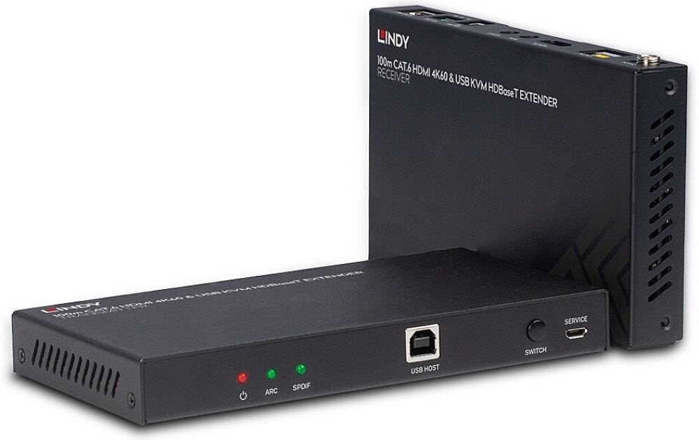 Lindy 100M Cat.6 Hdmi 4K60 HDBaseT KVM Extender Ir/Rs-232