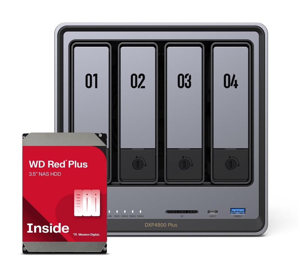 Ugreen NASync DXP4800 Plus - 4X WD Red Plus 4TB HHD