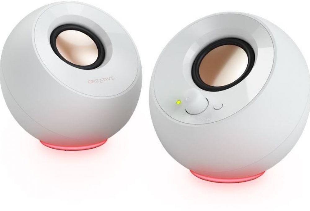 Creative Speaker Pebble Se RGB Stereo, Weiß