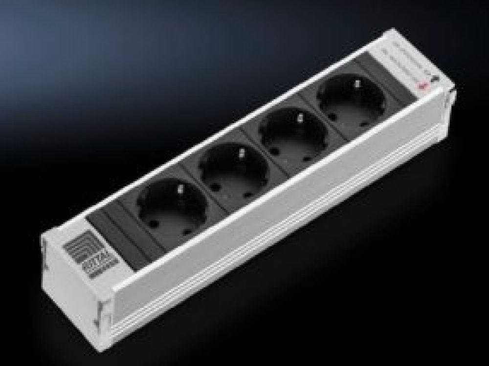Rittal Steckdosenmodul Rittal PSM 4X Schu.Ko L250MM Zwart