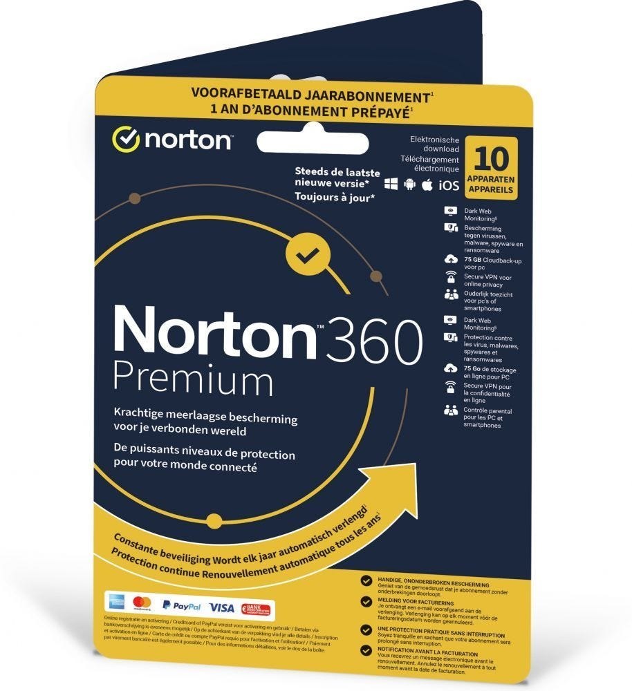Norton 360 Premium - Abonnementslicentie (1 Jaar)