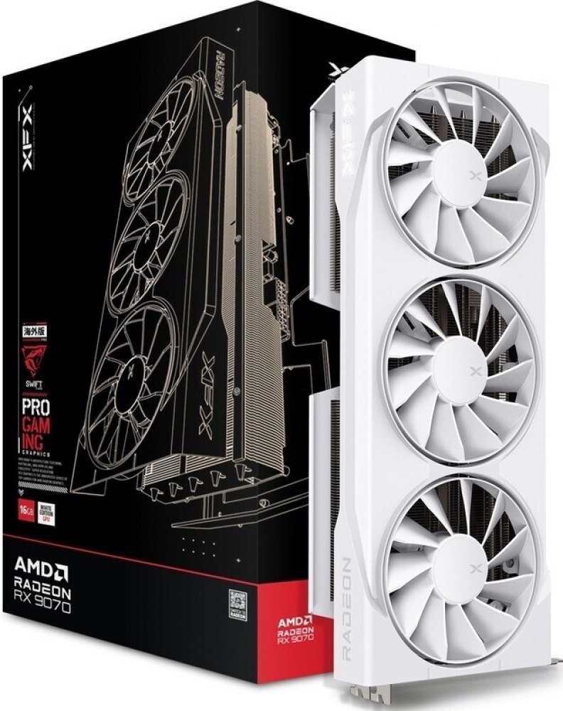 XFX Swift Amd Radeon RX 9070 White Triple Fan Gaming Edition - Videokaart