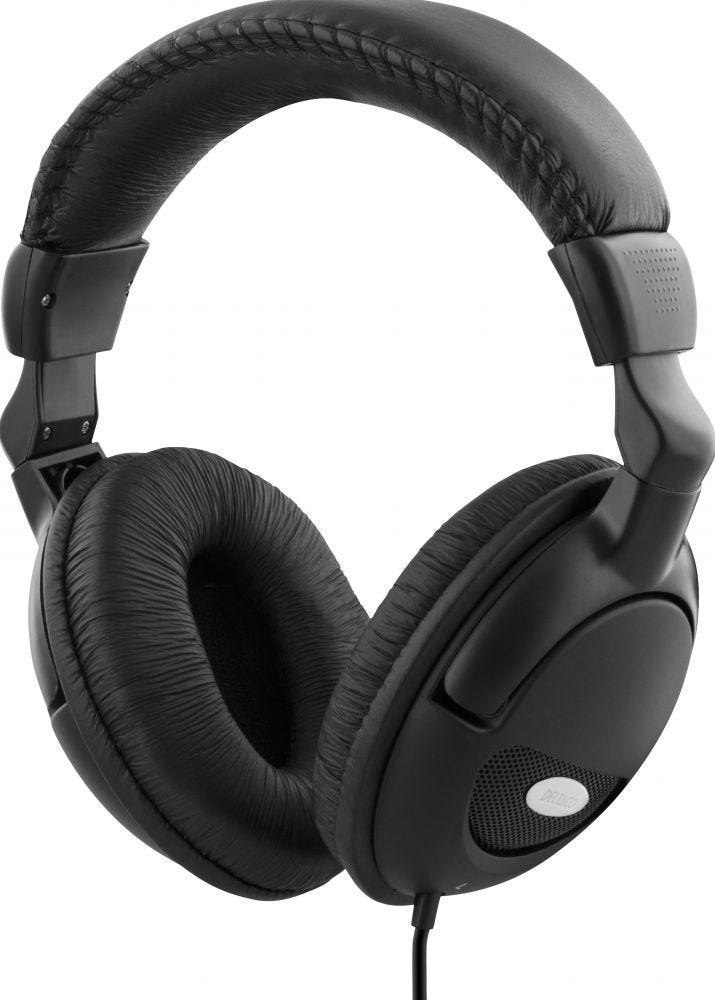 Deltaco Comfortabele Hoofdtelefoon Met Stevige Oorschelpen Die Storende Geluiden Uit De Omgeving Isoleren. Volumeregelaar Op De Kabel Zacht Gevoerde Oorschelpen Verstelbare Gewatteerde Hoofdband