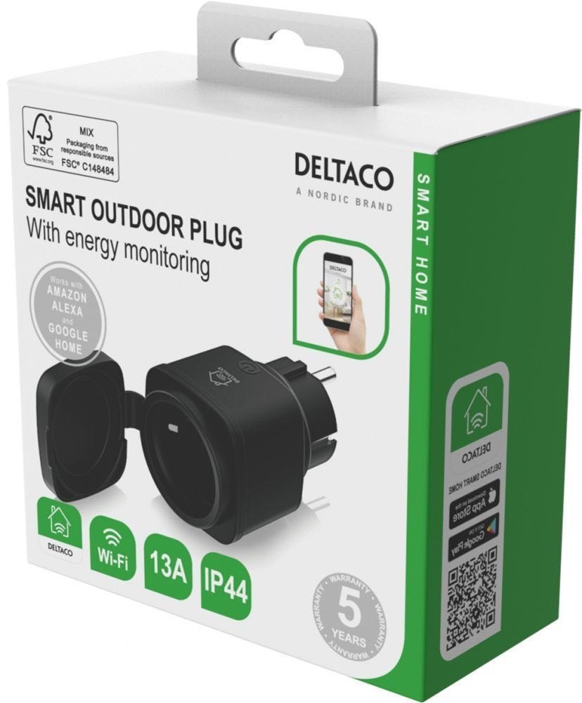 Deltaco Sh-Op01 Is Een Slimme Draadloze Buitenstekker Uit Het Deltaco Smart Home Systeem Die Eenvoudig Kan Worden In- Of Uitgeschakeld Via Uw Telefoon, Zowel Thuis Als Op Afstand, Tijdsgestuurd Of Via