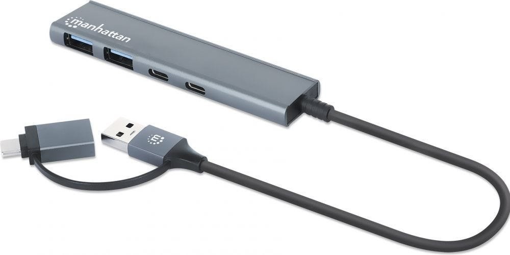 Manhattan 4-Port Usb A/C Hub 2X Usb-A 2X Usb-C Ports