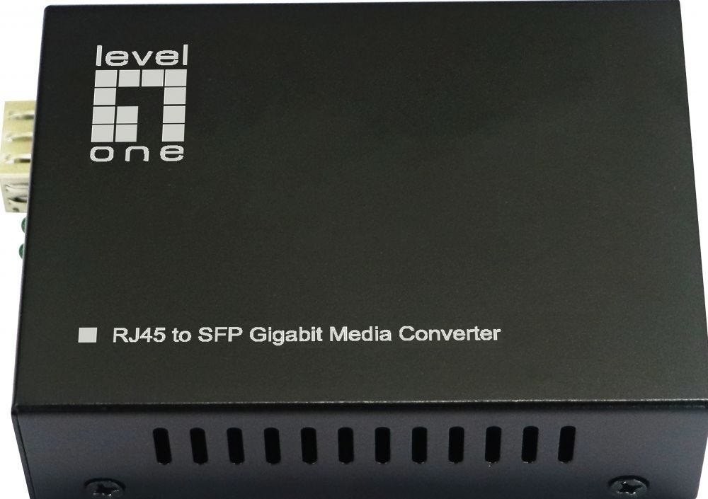 Level One LevelOne Converter GVT-2015 10/100/1000T>RJ45 To SFP 60W Zwart