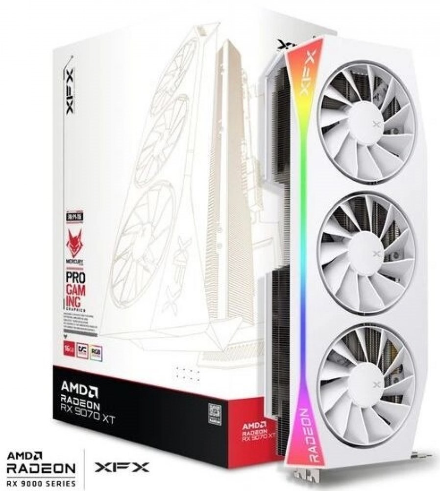 XFX Mercury Amd Radeon RX 9070 XT Oc White Gaming Edition - Videokaart