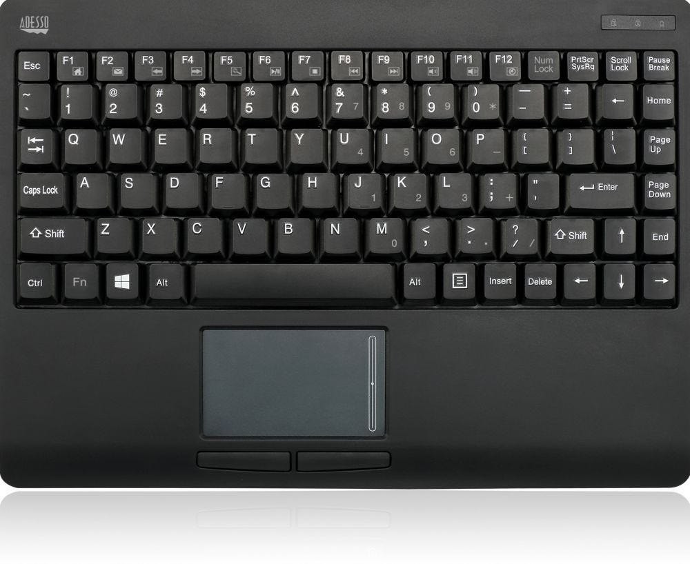 Adesso Wkb-4110Ub SlimTouch Wireless Mini Touchpad Keyboard