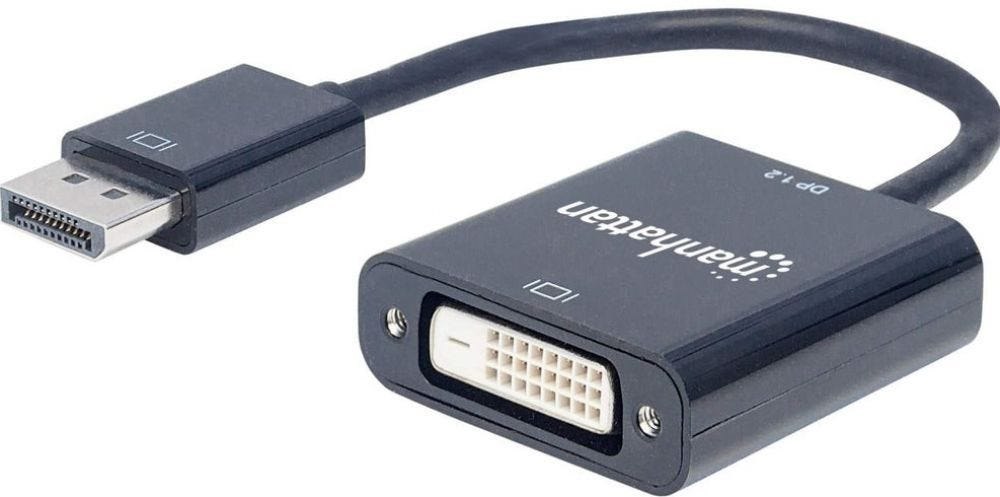 Manhattan DisplayPort Adapter 1.2A -> Dvi(24+1) St/Bu Zwart