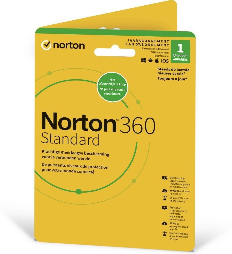 Norton 360 Standard - Inschrijfkaart (1 Jaar)