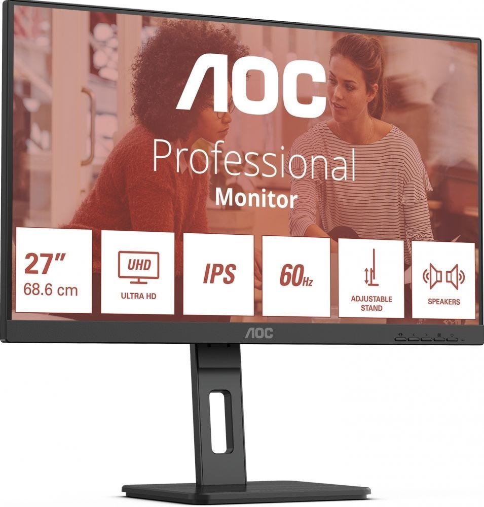 Aoc Dis 27 Aoc U27e3uf Multichannel Ips 16:9, 4MS, 2*Hdmi, DP, Usb Hub, Black , 60 HZ