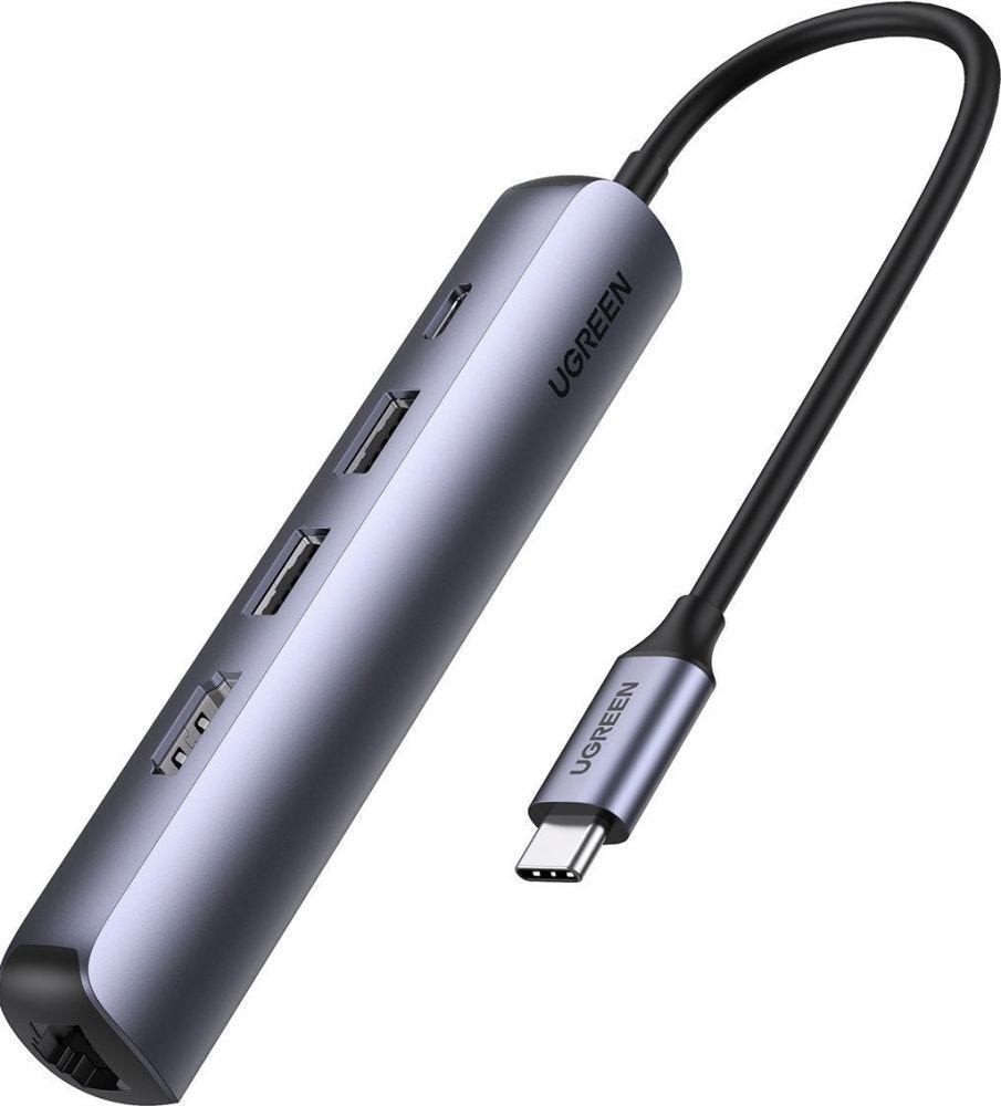 Ugreen 5 In 1 Usb C Hub Plug Amp Play NBSP Breid De Mogelijkheden Van Je Apparaat Uit Met Slechts Eacute Eacute N Aansluiting Supersnel Ethernet NBSP Stream Game En Browse Met 1Gbps RJ45 Gigabit Ether