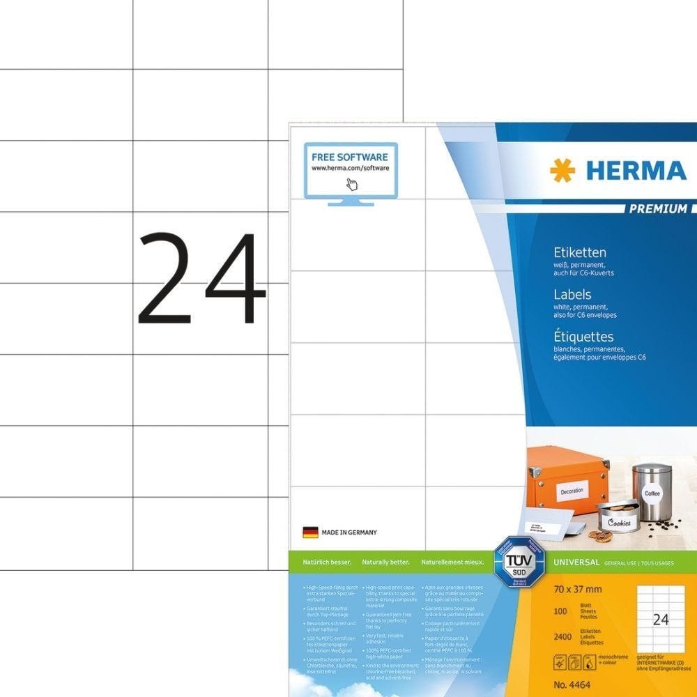 Herma 4464- Labels - White