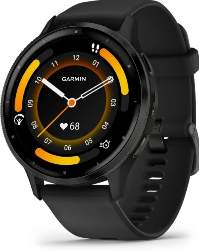 Garmin Venu 3-Zwart-45mm - Zwarte Siliconenband
