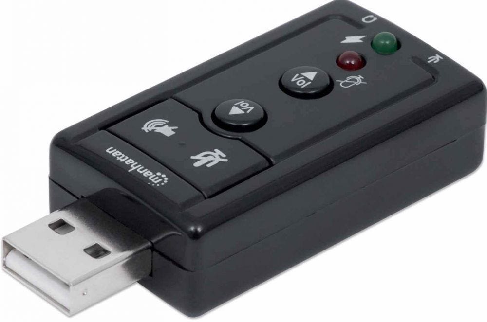 Manhattan Hi-Speed Usb 2.0 - 3D 7.1 Soen Adapter Zwart